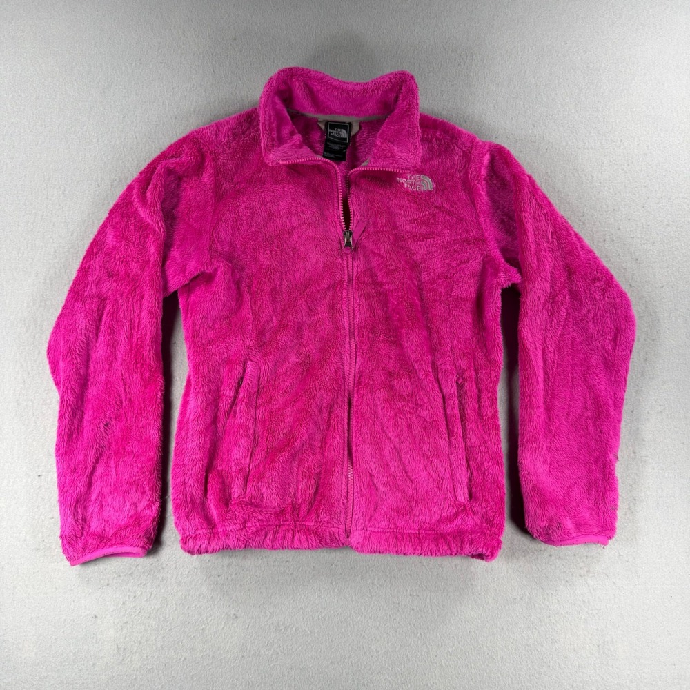 Y2k The North Face Girls Osito Jacket Pink Full Zip Size Large 14/16 or Women XS